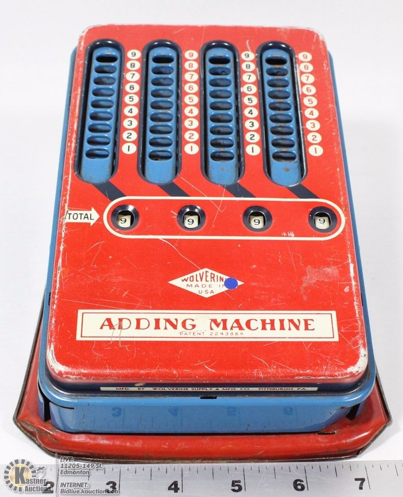 VINTAGE METAL CHILDS ADDING MACHINE.