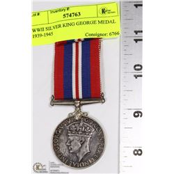 WWII SILVER KING GEORGE MEDAL 1939-1945