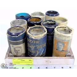 10 VINTAGE EDISON PHONOGRAPH CYLINDERS.