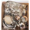 Image 1 : TOTE OF ASSORTED SILVER PLATED DISHWARE