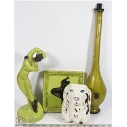 LOT OF VINTAGE CHALKWARE HOME DECOR AND "USA"