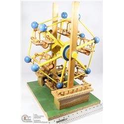 VINTAGE HAND-MADE WOODEN FERRIS WHEEL, 21” HIGH