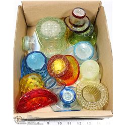 FLAT OF ASST GLASS TOP HAT ORNAMENTS