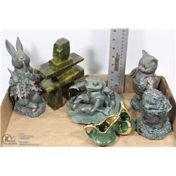 FLAT OF 4 FIGURES 22KT GOLD PLATED CREAM & SUGAR