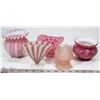 Image 1 : ESTATE COLLECTION OF ASST PINK VASES