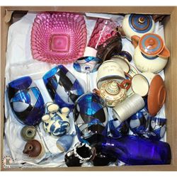 ESTATE BOX OF ASSORTED GLASS MUGS, GLASSES AND