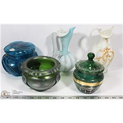 ESTATE GLASS COLLECTION INCL BLUE FENTON GLASS