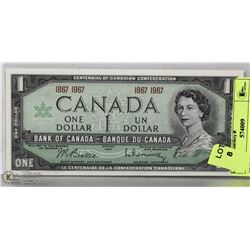 UNC CANADIAN CENTENNIAL $1.00 BILL