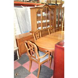 KNECHTEL TABLE AND 6 CHAIRS WITH MATCHING BUFFET