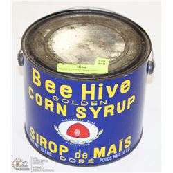 ANTIQUE 10LB BEEHIVE CORN SYRUP TIN