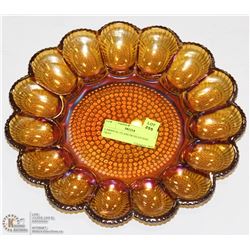 CARNIVAL GLASS DEVILED EGG TRAY