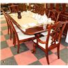 Image 2 : ESTATE CARVED STYLE DINING TABLE WITH 2 LEAVES,