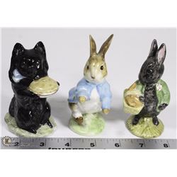 LOT OF 3 BEATRIX POTTER'S FIGURINES