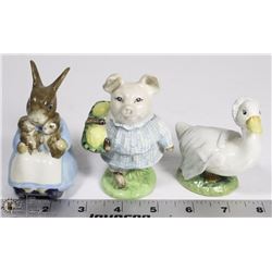 LOT OF 3 BEATRIX POTTER'S FIGURINES