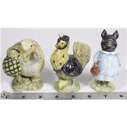 LOT OF 3 BEATRIX POTTER'S FIGURINES