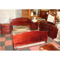 DOUBLE-QUEEN SIZE BED FRAME WITH 2 NIGHT STANDS,