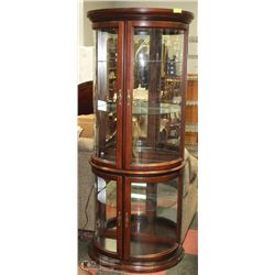 2)ROUND CURIO CABINET 29"X16"X75"H
