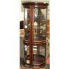 Image 1 : 2)ROUND CURIO CABINET 29"X16"X75"H