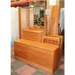TEAK WOOD BEDROOM SUITE INCLUDES QUEEN SIZE