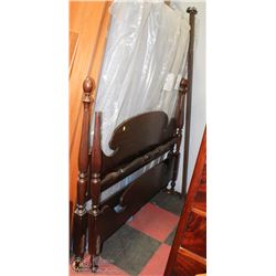 VINTAGE QUEEN SIZE WOOD CARVED BED FRAME, NEEDS