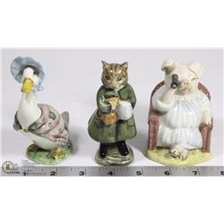 LOT OF 3 BEATRIX POTTER'S FIGURINES