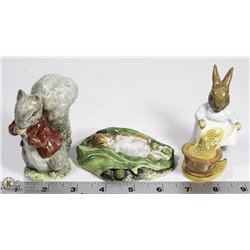 LOT OF 3 BEATRIX POTTER'S FIGURINES