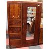 Image 1 : ESTATE VINTAGE WOOD ARMOIRE 45"X23"X66"H
