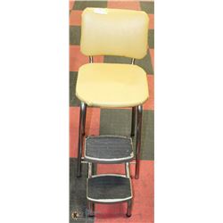 VINTAGE 2 STEP FOOT STOOL WITH SEAT
