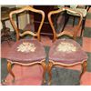 Image 1 : PAIR OF ANTIQUE WOOD CARVED NEEDLEPOINT CHAIRS
