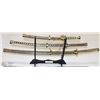 Image 1 : 3PC SNAKE SKIN STYLE SHEATH SAMURAI SWORDS W/STAND