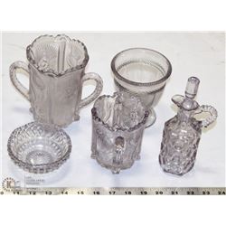 GROUP OF 5 ESTATE CUT GLASS DISHES