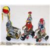 Image 1 : GROUP OF 3 ANTIQUE METAL WINDUP TOYS