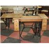 Image 1 : VINTAGE SINGER SEWING MACHINE W/ WOOD AND METAL