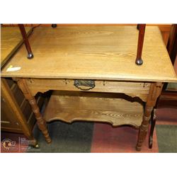 ANTIQUE HAND CARVED OAK STAND 21X32X29