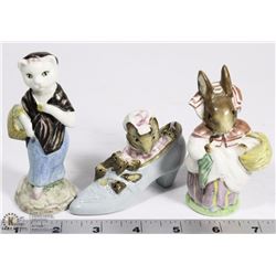 LOT OF 3 BEATRIX POTTER'S FIGURINES