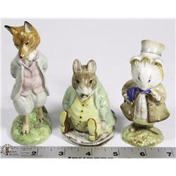 LOT OF 3 BEATRIX POTTER'S FIGURINES
