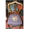 Image 1 : ANTIQUE WOOD CARVED NEEDLEPOINT SIDE CHAIR