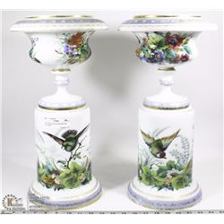 TWO VINTAGE DECORATIVE 2PC PLANTERS