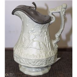 ANTIQUE RIDGWAY GREEN JUG