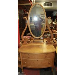 CIRCA 1930'S  WOOD VANITY 20X37X76 W/ MIRROR