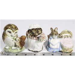 LOT OF 3 BEATRIX POTTER'S FIGURINES
