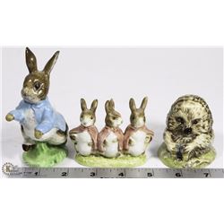 LOT OF 3 BEATRIX POTTER'S FIGURINES
