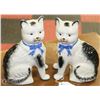 Image 1 : PAIR OF VICTORIAN STAFFORDSHIRE POTTY SEATED CATS