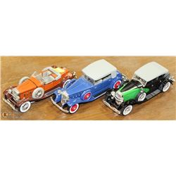 LOT OF 3 VINTAGE DIE CAST CARS