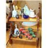 Image 1 : 2 TIER WOOD SHELF FILLED WITH TRINKETS & BELLS