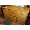 Image 1 : LOT OF 3 VINTAGE WOOD 2 DRAWER FILING CABINETS