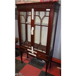 ANTIQUE CHERRY COLOR WOOD CABINET 35X14X64