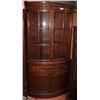 Image 1 : CORNER DARK WOOD & CURVED GLASS CHINA CABINET