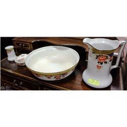 4 PC ESTATE VANITY SET - BASIN, PITCHER &