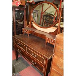 ART DECO DARK WOOD VANITY 72X19X60